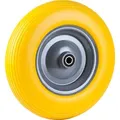 Produktbild: Grafner Schubkarrenrad pannensicher Vollgummi, 4.80/4.00-8 Ø 390mm, Stahlfelge, 180 kg Traglast, inkl. Achse, Schubkarren Ersatzrad PolyurethanReifen