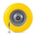 Produktbild: Grafner Schubkarrenrad pannensicher Vollgummi, 4.80/4.00-8 Ø 390mm, Stahlfelge, 180 kg Traglast, inkl. Achse, Schubkarren Ersatzrad PU Reifen Gelb