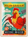 Produktbild: LANOLU Retro Blechschild MEIN GARTEN MEINE REGELN - Blechschilder Garten mit Sprüchen - nostalgische Dekoration als Gärtner Geschenke - retro Deko vintage Metallschild Garten 15x20cm