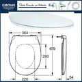 Produktbild: GROHE WC Sitz Deckel BAU KERAMIK Soft close Duroplast Edelstahl Scharniere 39493