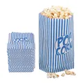 Produktbild: Relaxdays Popcorntüten, 144er Set, gestreift, Retro-Optik, Kino, Filmabend Zubehör, Papier, Popcornbehälter, blau/weiß
