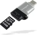 Produktbild: Integral MicroSD USB3.0/USB-C Typ-C OTG Speicherkartenlesegerät Adapter - Super schnelle Übertragungsgeschwindigkeiten, Plug & Play und kompatibel mit microSDXC/microSDHC UHS-I U1 & U3