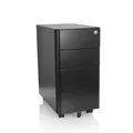 Produktbild: hjh OFFICE 743017 Rollcontainer schmal Color I Stahl Schwarz Schubladenschrank mit Rollen, A4 Hängeregister, abschließbar