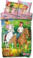 Produktbild: SkyBrands Bibi und Tina Bettwäsche 135x200 cm für Mädchen – 2-teiliges Set aus 100% Baumwolle inkl. Kissenbezug 80x80 cm – Pferdebettwäsche mit gratis Stoffbeutel – Wendemotiv