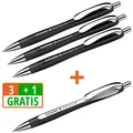 Produktbild: 3 + 1 GRATIS: Schneider Kugelschreiber Slider Rave XB schwarz, Schreibfarbe: blau, 3 St. + GRATIS 1 Slider Rave XB schwarz