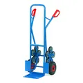 Produktbild: Fetra Stahlrohr-Treppenkarre, Traglast 200 kg, Schaufel, 2 Räder Lufbereifung mit 2 Fünfarmige Radsterne, 1 Stück, 1300 x 590 mm, blau, TK1327
