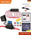 Produktbild: 5-teiliges Set Sicherheitshalter für Fahrzeuge mit 6 Flachsicherungen 3A-20A