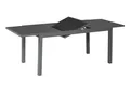 Produktbild: Merxx Ausziehtisch 150 (210) x 90 cm, graphitfarbenes Gestell / graue Glasplatte, Aluminium