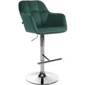 Produktbild: CLP Barhocker Natoma Samt Metall in Chromoptik/grün