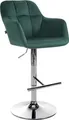 Produktbild: CLP Barhocker Natoma Samt I 360° Drehbar, Metallgestell Mit Fußstütze,grün Metall in Chromoptik