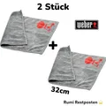 Produktbild: 2 Stück Weber  Mikrofasertuch Grill Polieren Waschmaschinenfest Kettle-Logo grau