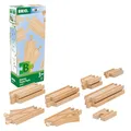Produktbild: BRIO World – 36099 Schienen Starter Sortiment B | 12-teiliges Holzschienenset für Kinder ab 3 Jahren