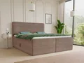 Produktbild: Boxspringbett Mollo mit 2 Bettkästen, Doppelbett mit Bonell-Matratze und Topper, Polsterbett in weichem Cordstoff, Bett, Boxbett, Bettgestell für Schlafzimmer (Braun (Tilia 17), 180 x 200 cm)