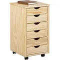 Produktbild: Mid.you Rollcontainer Interlink Nils 30600300, Kiefer, Holz, Kiefer, massiv, 6 Schublade(n) Schubladen, 35x65x40 cm, Arbeitszimmer, Container, Rollcontainer