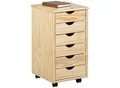 Produktbild: Mid.you Rollcontainer Interlink Nils 30600300, Kiefer, Holz, Kiefer, massiv, 6 Schublade(n) Schubladen, 35x65x40 cm, Arbeitszimmer, Container, Rollcontainer