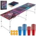 Produktbild: Bierpongtisch LED Beercup-Set Kartenspiel Turniertisch Partyspiel Trinkspiel
