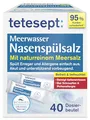 Produktbild: tetesept Meerwasser Nasenspülsalz bei Schnupfen und Pollenallergie – 40 Beutel - Nasenspülung auch für Kinder reinigt und befeuchtet – Geeignet zur Nasendusche