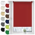Produktbild: Verdunkelungsrollo Klemmfix ohne Bohren 100cm x 210cm Rot Verdunklungsrollo Fensterrollo Rollo Seitenzugrollo Klemmrollo für Fenster & Tür