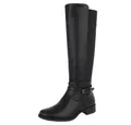 Produktbild: Ital-Design Elegante Stiefel für Damen mit hoher Passform und Schnalle Stiefel (90169487) Blockabsatz Flache Stiefel in Schwarz