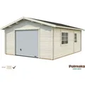 Produktbild: Palmako Holzgarage Roger mit Sektionaltor Klar tauchgrundiert 450 cm x 550 cm