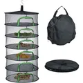 Produktbild: Relaxdays Trockennetz faltbar, 6-lagiges Dörrnetz, für Kräuter, Obst, Gemüse, Fischtrockner zum Aufhängen, Mesh, schwarz