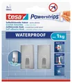 Produktbild: tesa Powerstrips Haken WATERPROOF Small Metall rechteckig 2 Haken + 2 Strips