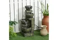 Produktbild: Outsunny Gartenbrunnen Wasserspiel, Wasserfall für Garten, Gartenteich, 25 cm Breite, Wasserbecken BxT: 25x24 cm, (Einzelstück, 1 tlg., Gartenbrunnen), Vierstufiger Springbrunnen mit einstellbarem Wasserdurchfluss