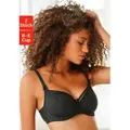 Produktbild: Bügel-BH PETITE FLEUR, Damen, Gr. 85, Cup E, schwarz-weiß (weiß, schwarz), Jersey, Obermaterial: 79% Baumwolle, 8% Polyamid, 8% Polyester, 5% Elasthan, BHs BH BH-Set Bügel-BH Dirndl-BH Wäsche, aus Baumwolljacquard im Dirndl-Schnitt, Dessous