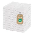 Produktbild: Lavea® 10er Set Seiftuch 30x30 cm – Hochwertige Gästehandtücher 30x30 aus 100% Baumwolle, Frottierserie Elena – Saugstark, Waschbar und Strapazierfähig - Weiß