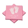 Produktbild: 20 Servietten Babyfüße 'Schön, dass du da bist!' 33x33 cm - rosa - für Geburt, Taufe, Babyshower, Mädchen