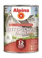 Produktbild: Alpina Holz-Wetterschutz-Farben – Weiß, deckend – bis zu 12 Jahre Schutz vor Witterung und Nässe – schmutzabweisend, deckend & ergiebig – 2,5 Liter