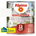 Produktbild: Alpina Wetterschutzfarbe deckend Weiß seidenglänzend, 2,5 Liter