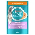 Produktbild: PURINA ONE SENSITIVE KATZENFUTTER NASSFUTTER HUHN & KAROTTEN 52 x 85g