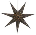 Produktbild: Faltbarer Advents Leucht Papierstern, Weihnachtsstern 60 cm - Luminea Black, Schwarz, Star Fensterdeko