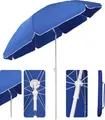 Produktbild: Sekey Sonnenschirm Rund Ø160 cm Terrassen Gartenschirm Strandschirm mit kurbel & Schutzhülle Neigungswinkel und Höhe verstellbar, Blau