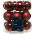 Produktbild: 18 Weihnachtskugeln 4cm Glas Christbaumkugeln Anhänger uni bordeaux weinrot