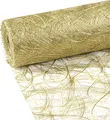 Produktbild: 25m Sizoweb ® Original Tischband Tischläufer Tischdeko Faserseide 30cm / 300mm, Farbe:gold