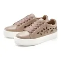 Produktbild: LASCANA Sneaker mit kleinen Cut-Outs, Schnürhalbschuhe, Freizeitschuhe VEGAN braun 42