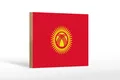 Produktbild: Holzschild Flagge Kirgisistans 18x12 cm Flag of Kyrgyzstan Deko Schild