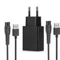Produktbild: 5V Netzteil Ladegerät mit 2er-Pack ladeKabel für Philips OneBlade 360 Face & ...