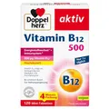 Produktbild: Doppelherz Vitamin B12 500 - Hochdosiert mit 500 µg Vitamin B12 pro Tablette - vegan - 120 Mini-Tabletten
