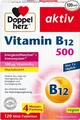 Produktbild: Doppelherz Vitamin B12 Tabletten Hochdosiert 500 µg Vegan 120 Stück Immunsystem