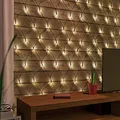 Produktbild: 100er LED-Lichternetz | warmweiß | batteriebetrieben | innen & außen | Kabel Grün | Timerfunktion