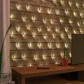 Produktbild: 100er LED-Lichternetz warmweiß innen & außen Kabel Grün Batteriebetrieben Timer