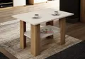 Produktbild: Home Collective Couchtisch mit Ablage Tisch mit matter Oberfläche, Beistelltisch 87 cm breit (Ideal für Schlafzimmer, Wohnzimmer aus laminiertem Holz), Loft Design 1 Ablage für zusätzlichen Stauraum sonoma weiß