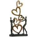 Produktbild: Skulptur Herz auf Herz, Gold, Bronze, Kunststoff, 21x41x6.5 cm, stehend, Dekoration, Skulpturen & Dekoobjekte, Skulpturen