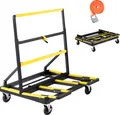 Produktbild: VEVOR Plattenwagen, 816 kg Tragkraft, Transportwagen mit 4 Lenkrollen & ausziehbarer Ladefläche, faltbare Plattenkarren mit Zurrgurt für die Handhabung von Sperrholz, Gipskartonplatten, Glas