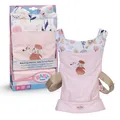 Produktbild: BABY born Babytrage - Puppentrage für Kinder mit 2 Blickrichtungen & verstellbarem Gurt - Rosa Trage mit Blumendetails - Puppenzubehör für alle Puppen der Größe 36 cm & 43 cm