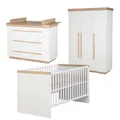 Produktbild: Kinderzimmer Set 'Lumo' 3-teilig - Kombi-Bett + Wickelkommode + Kleiderschrank