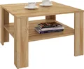Produktbild: Couchtisch Wohnzimmertisch FELICE in Wildeiche mit Stauraum, 68x68 cm